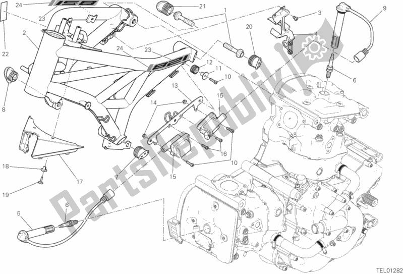 Todas as partes de Quadro, Armação do Ducati Monster 821 Stealth 2019